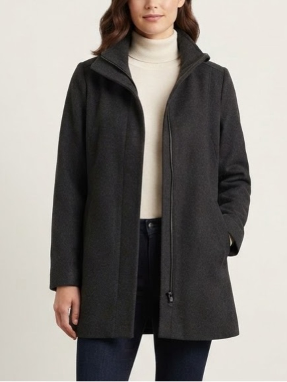 Pendleton Sz L Virgin Wool Blend Classic Minimalist Grey Coat